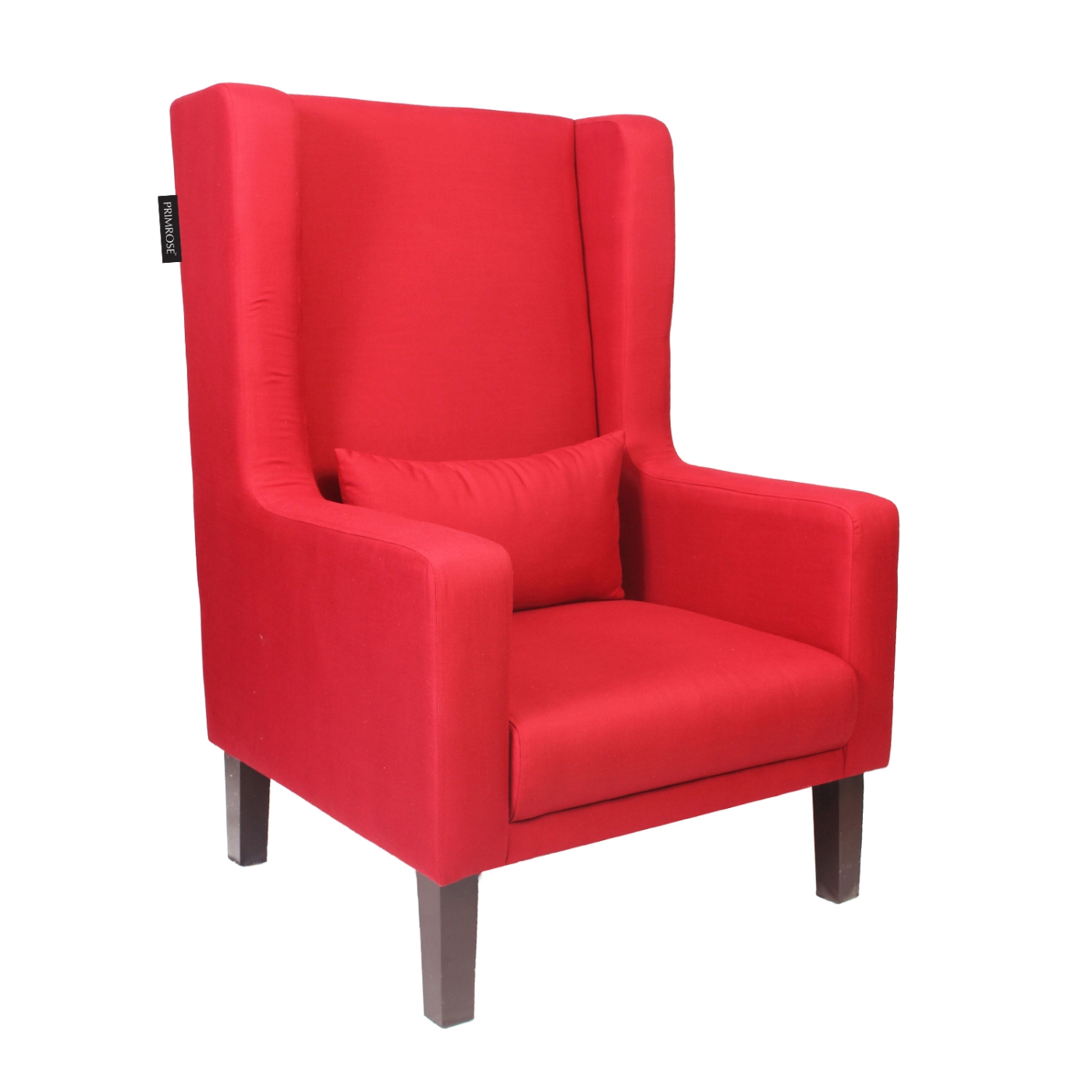 PRIMROSE Chicago High Back Faux Lenin Fabric Chair - Red  