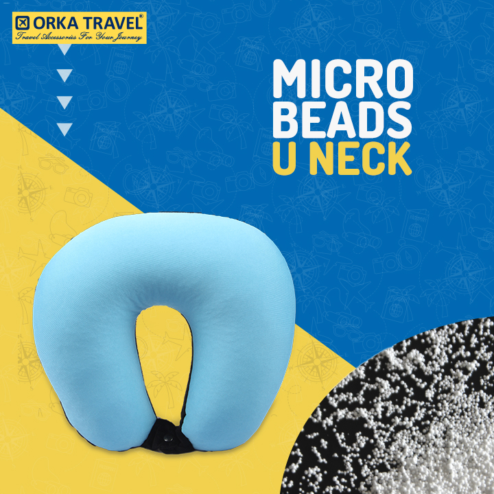 Orka Travel U Neck MicroBeads Blue Black