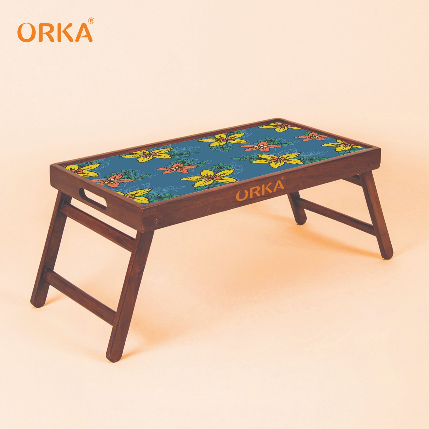 ORKA Anemone Foldable Pine Wood Breakfast Table ( Multicolor)  