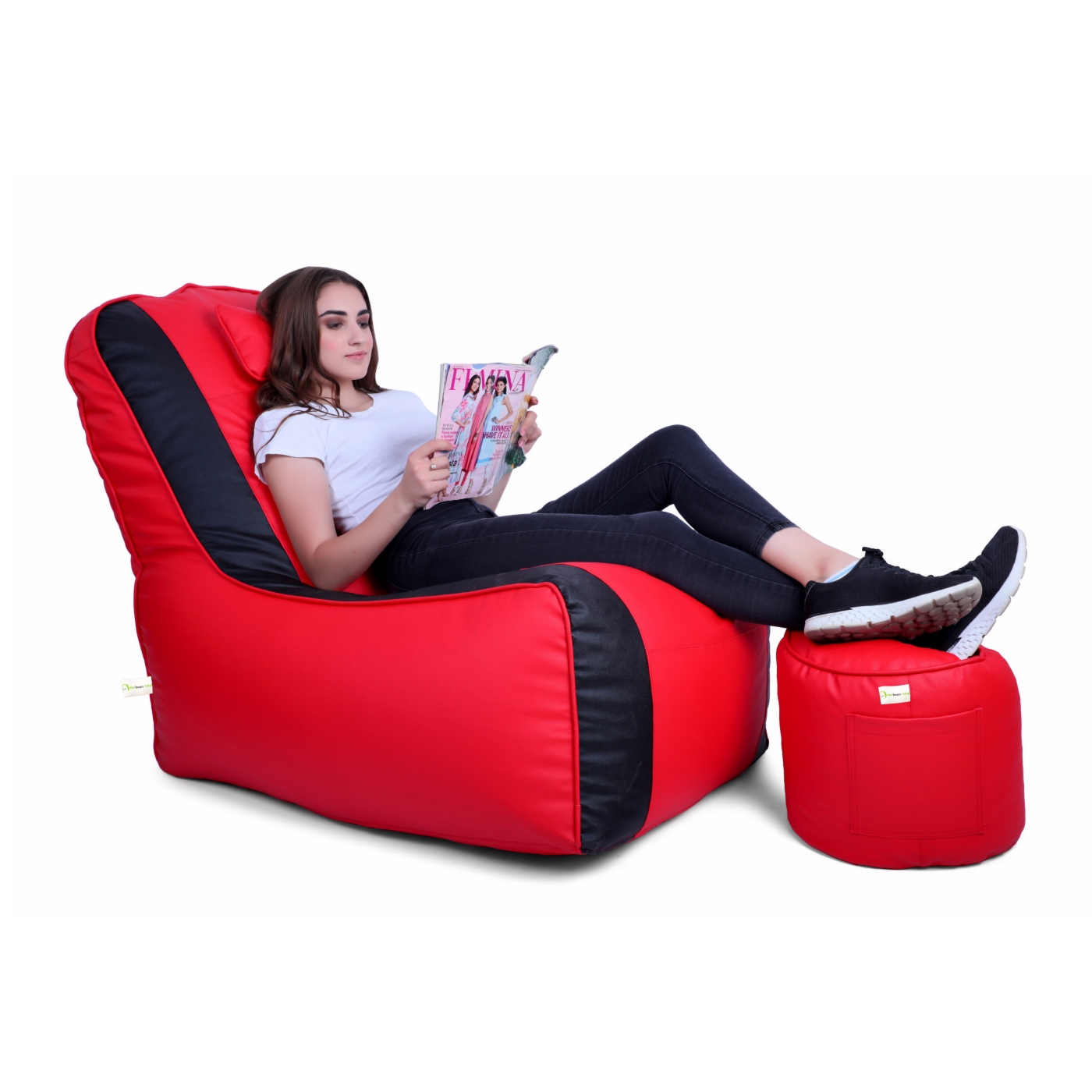 Can Bean Bags Video Rocker With Head Rest Red, Black  