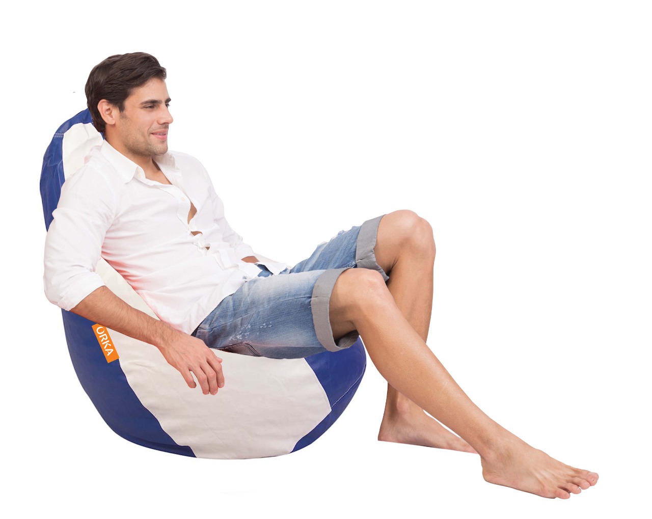 Orka Classic Blue White Bean Bag  