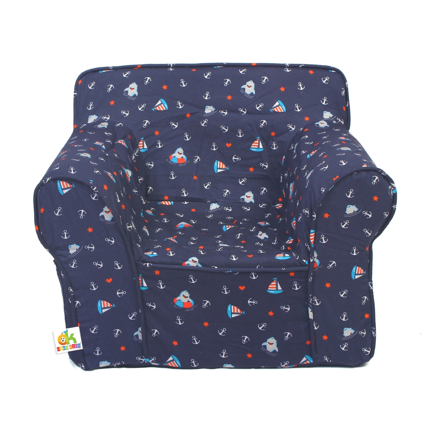 Orka Kids Sailor Premium Cotton Little Joe Foam Arm Chair - Blue  