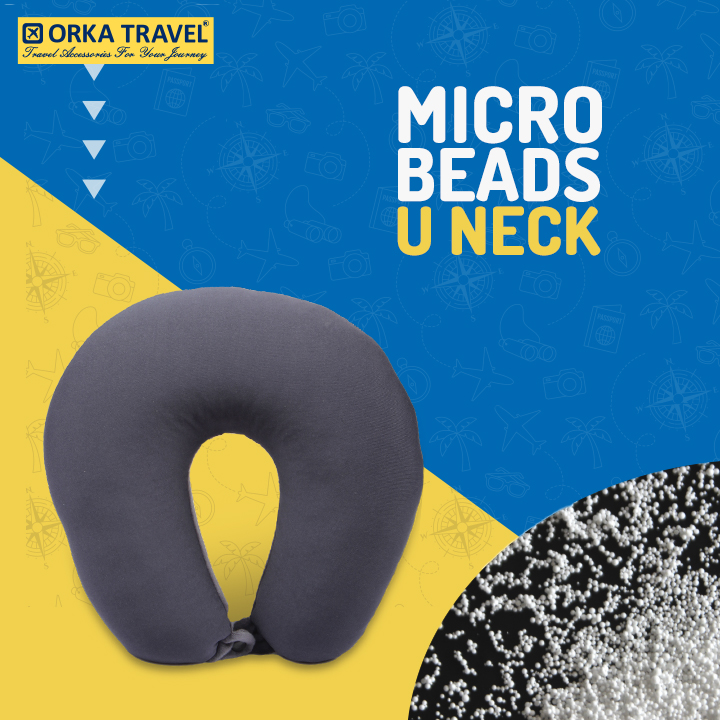 Orka Travel U Neck MicroBeads Grey