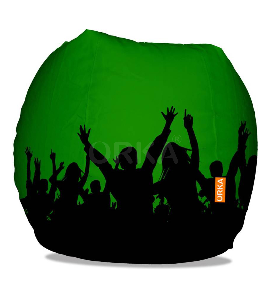 Orka Digital Printed Green Bean Bag Party Theme   XXL  Cover Only 