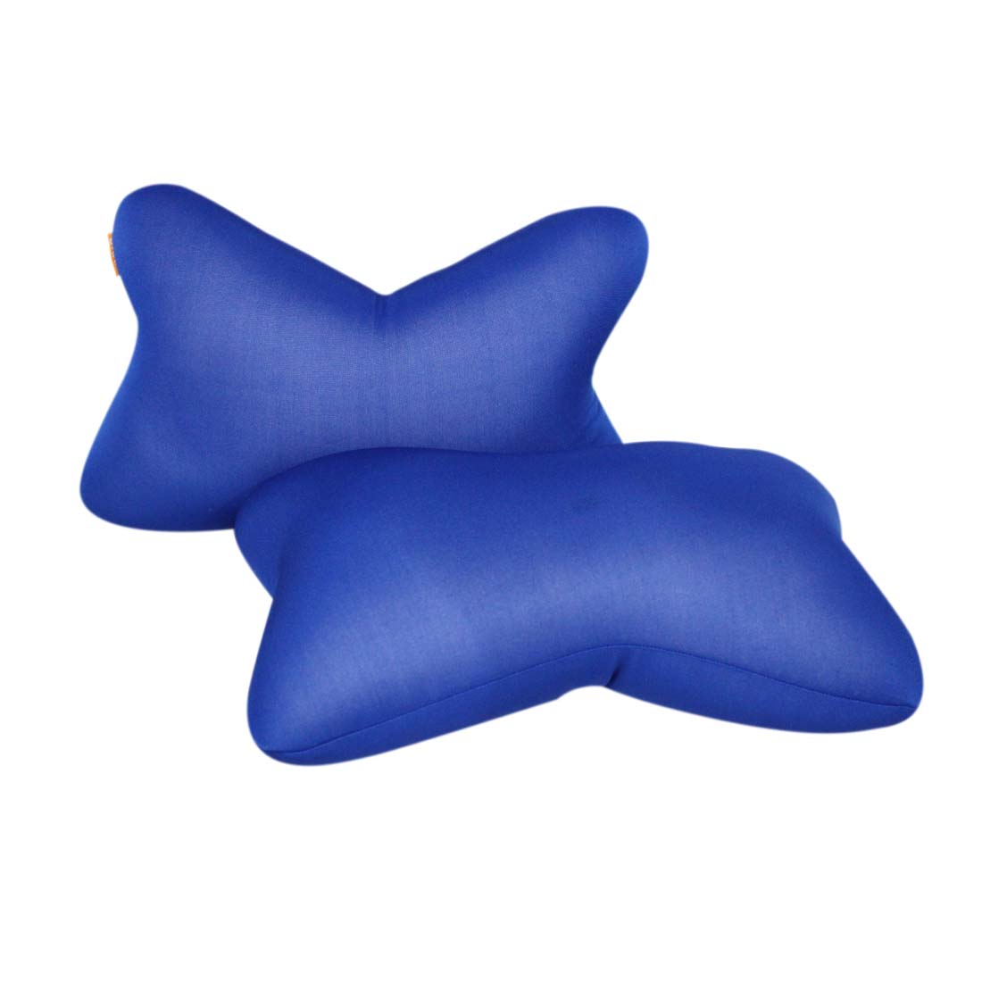 ORKA Classic Car Neckrest Pillow Filled With Microbeads [Pack Of 2] - Royal Blue  