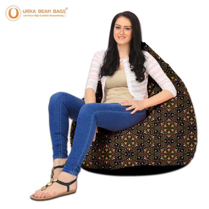 ORKA Digital Printed Design 6 Multicolor Bean Bag  
