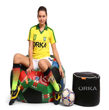 ORKA Digital Printed Sports Bean Bag World Cup Football Theme  