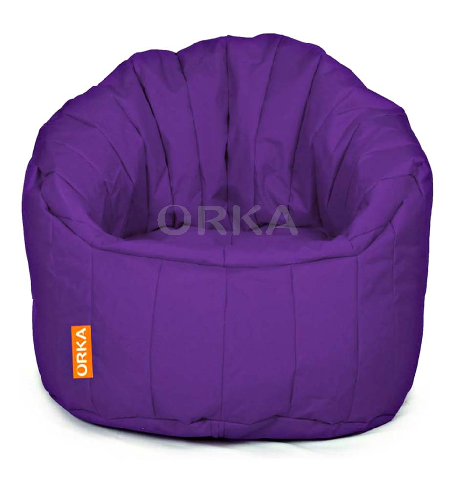 Purple Bean Bag Cover Chair with Footrest Cover Without Beans XXXL