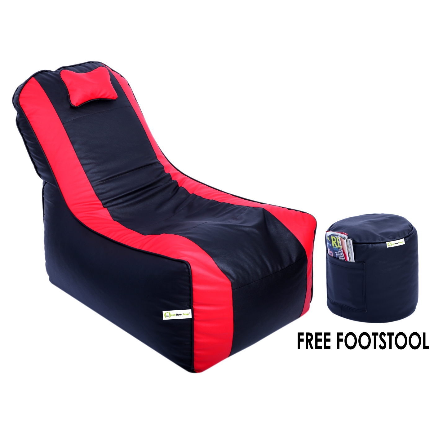 Can Bean Bags Video Rocker With Head Rest Black, Red  