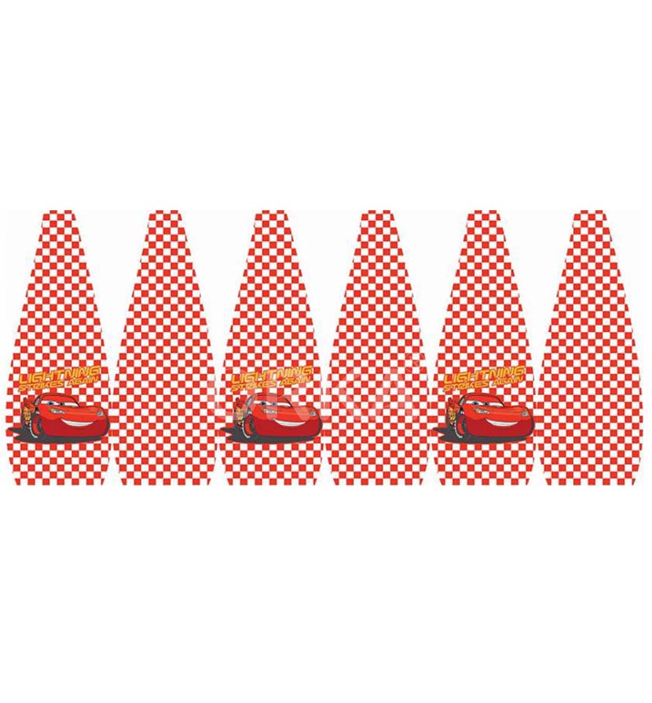 Orka Digital Printed Red White Bean Bag Chequered Cars Theme  