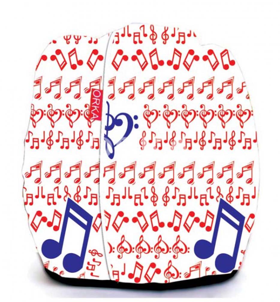 Orka Digital Printed White Bean Bag Music Lyrics Theme   XXL  Cover Only 