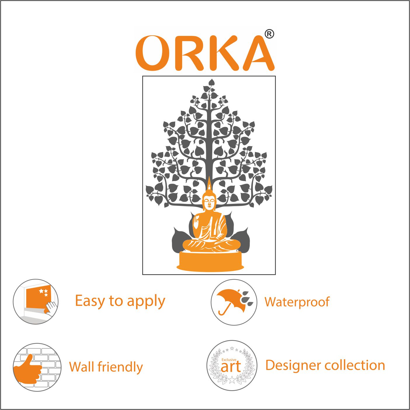 ORKA Buddha Wall Sticker 13  