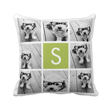 ORKA Digital Printed Personalized Canvas Filled With Polyfill Square Cushion 14 X 14 Inch Dog With 