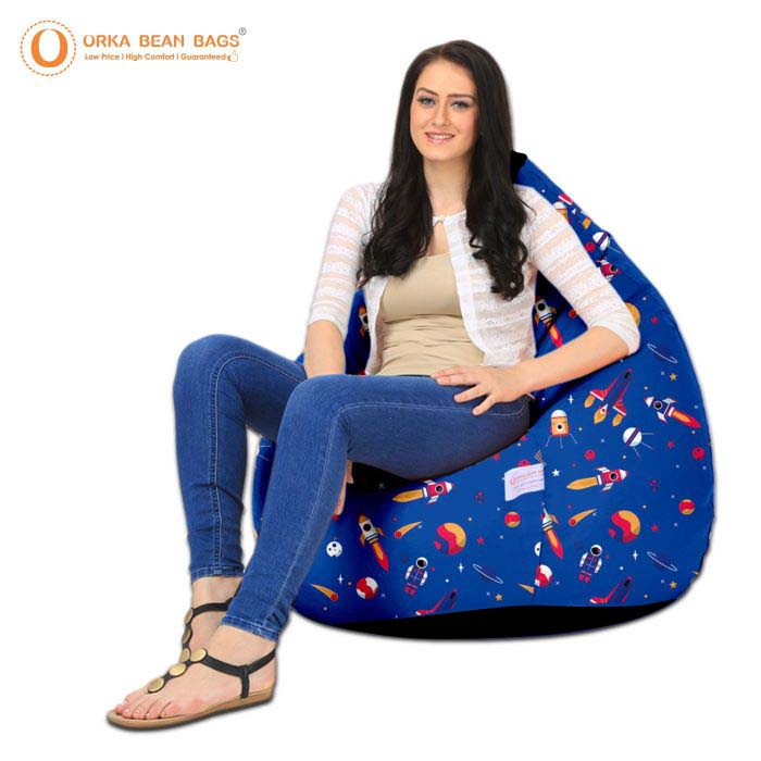 ORKA Digital Printed Design 28 Multicolor Bean Bag Kids  