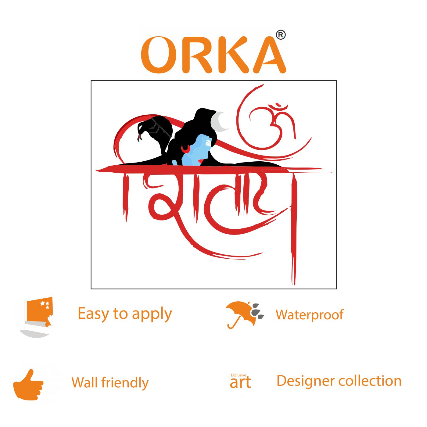 ORKA Lord Shiva Theme Wall Sticker 9  
