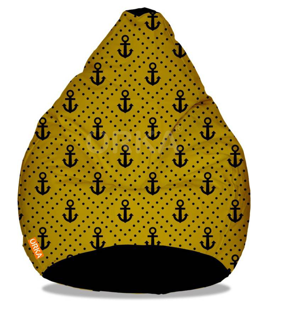 Orka Digital Printed Yellow Bean Bag Anchor Theme  