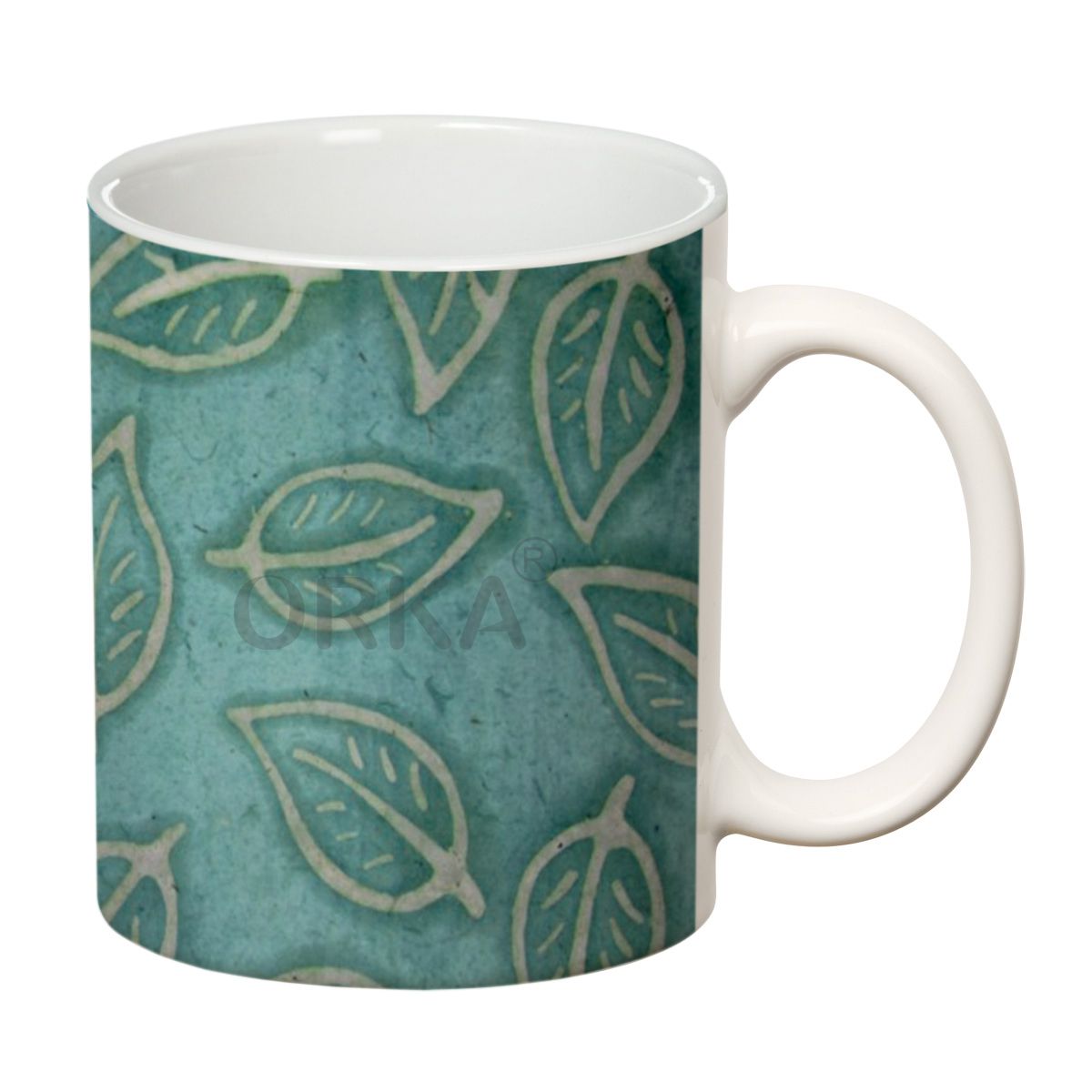 ORKA Coffee Mug NaturePrinted(Leaf) Theme 11 Oz   