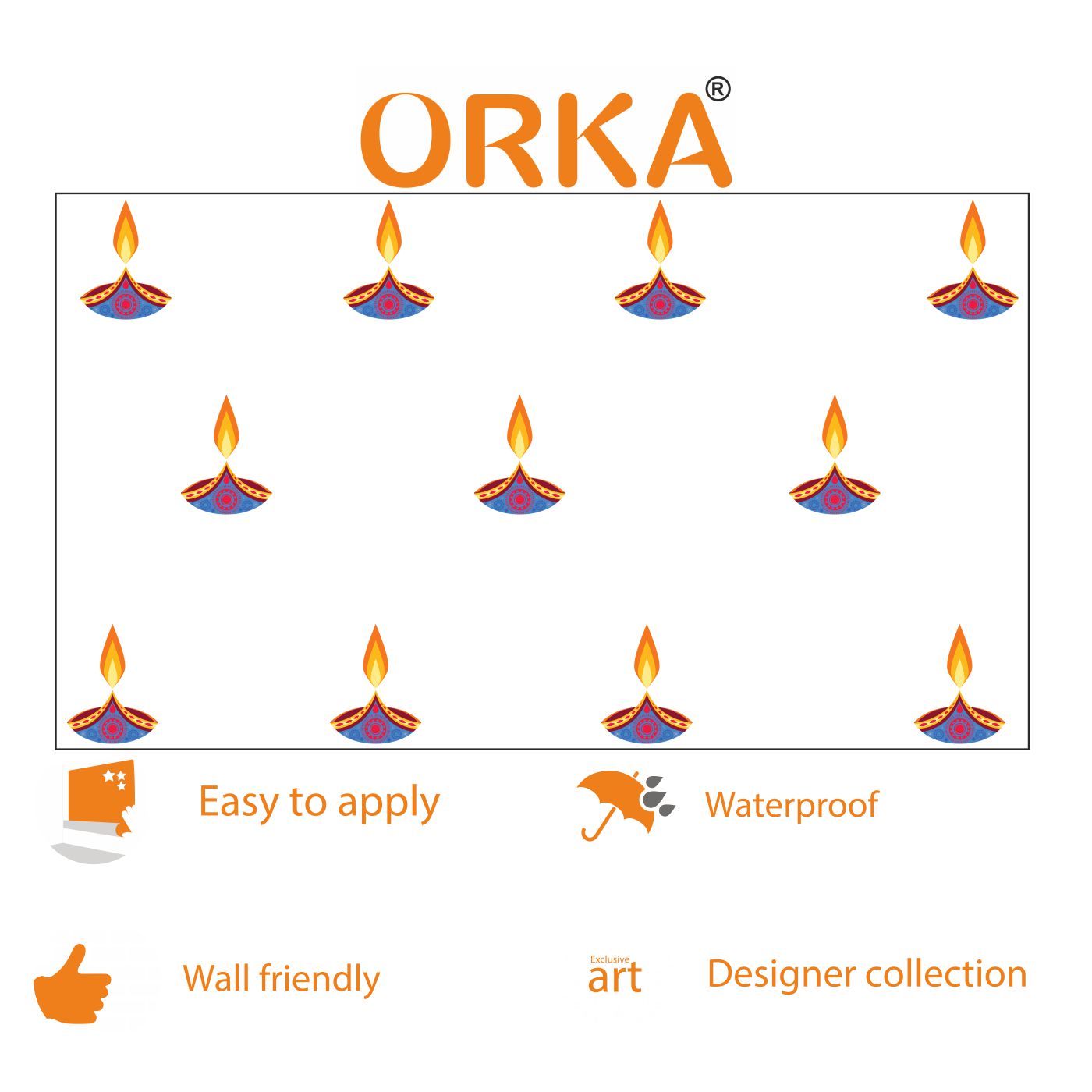 ORKA Diwali Wall Decal Sticker 57  