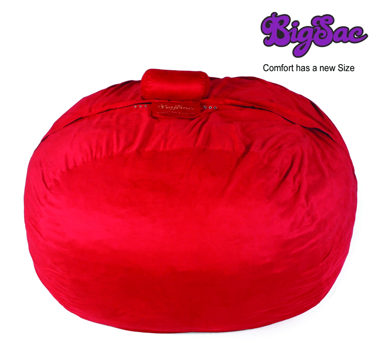 Big Sac 2.5 Feet My Sac Premium Suede Fabric Filled Red Color - 5 Years Warranty            