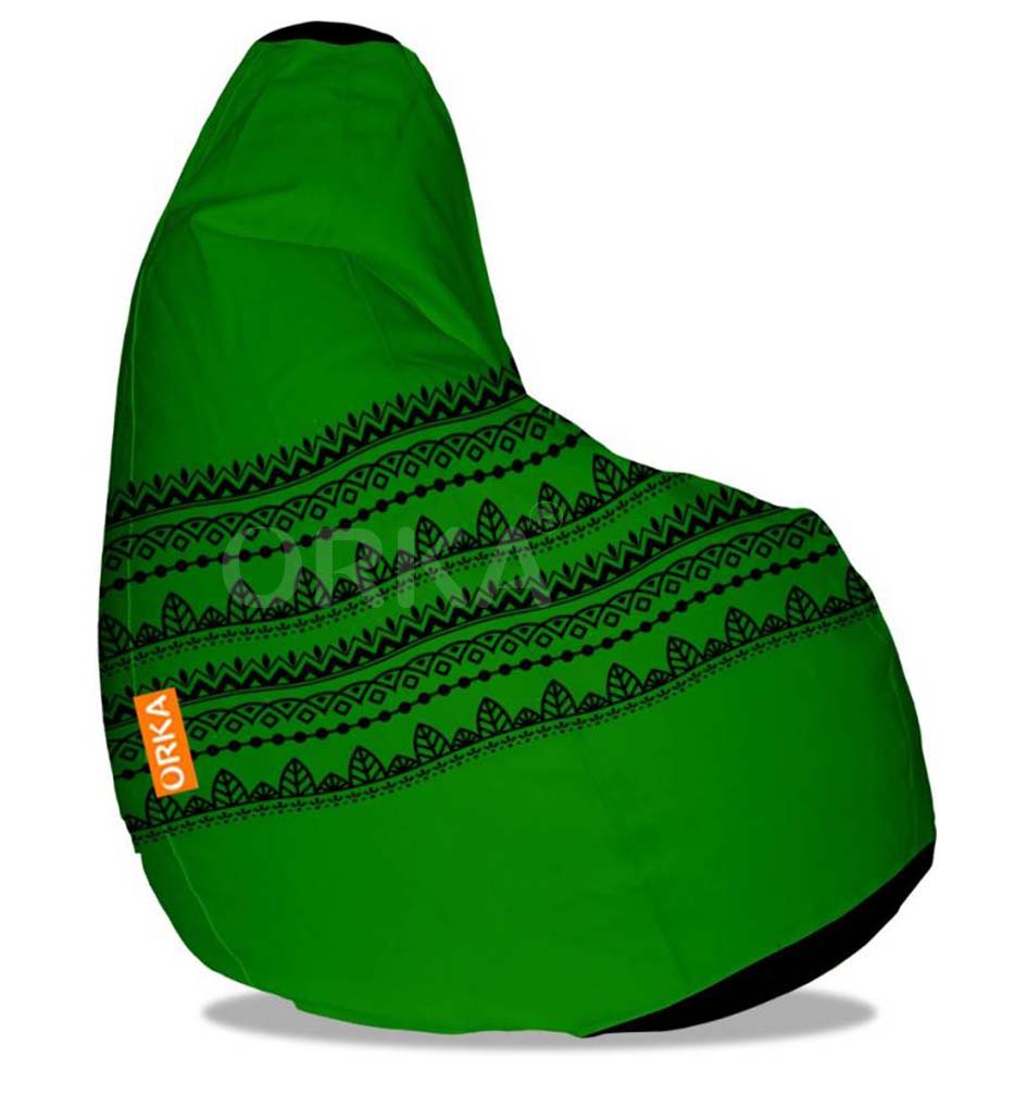 Orka Digital Printed Green Bean Bag Diwali Design Theme  