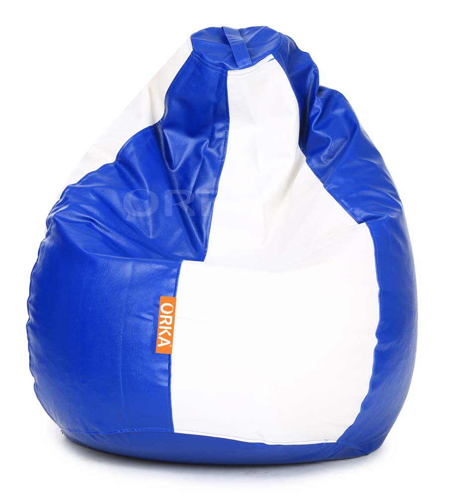Orka Classic Bright Blue White Bean Bag   XXL  Cover Only 