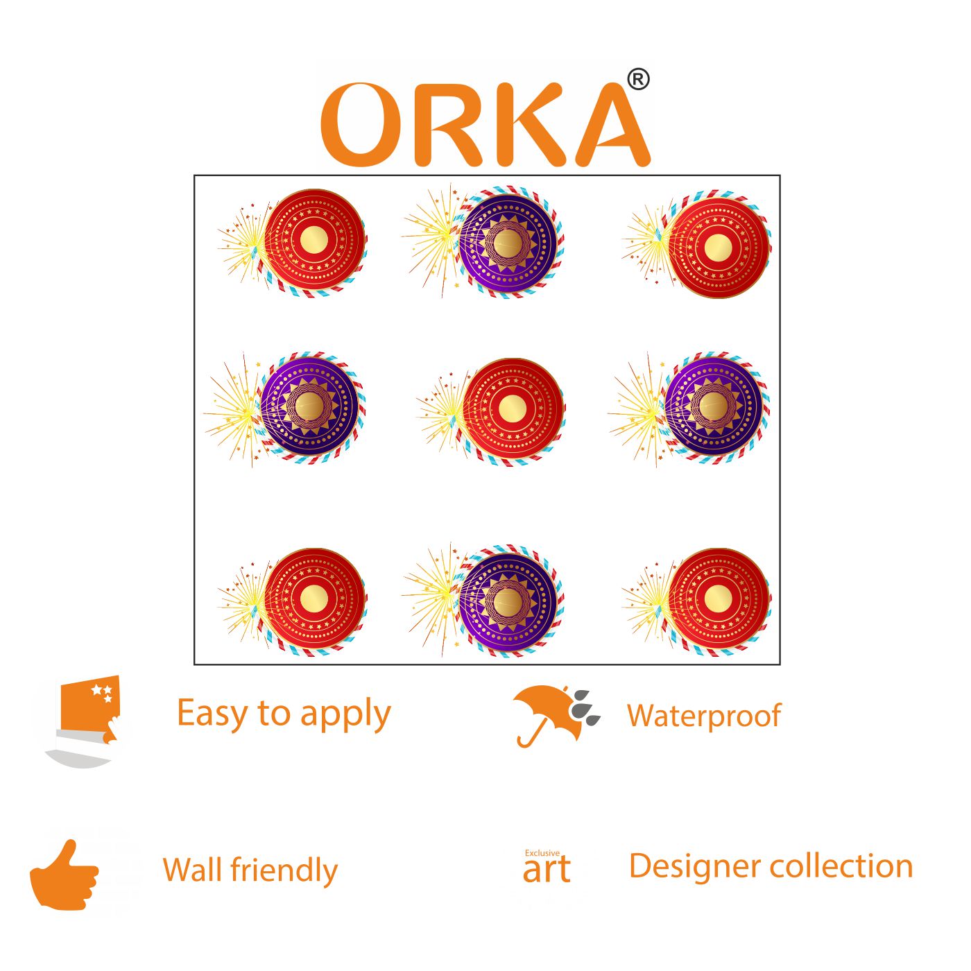 ORKA Diwali Wall Decal Sticker 42  