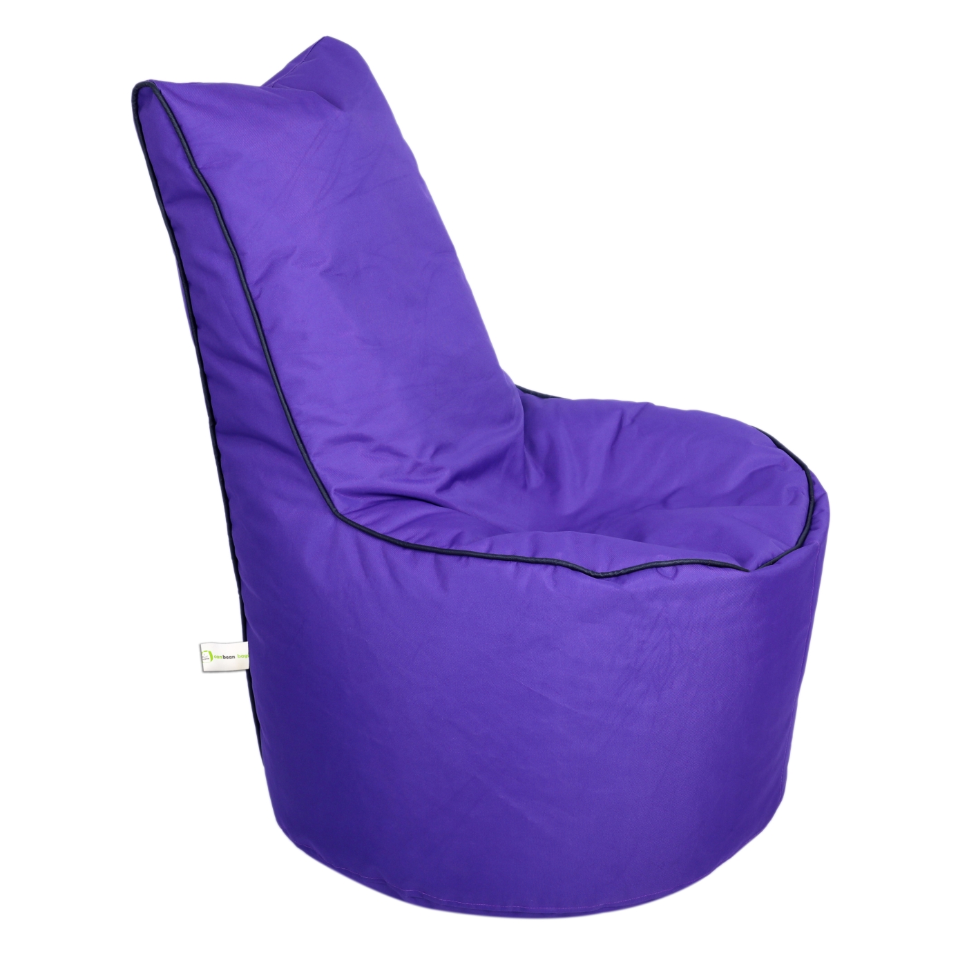 Can Bean Bags Denier High Back Chair Purple With Black Piping   