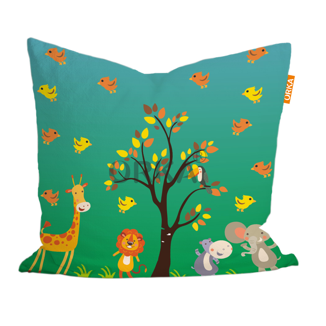 ORKA Kids Digital  Printed Cushion Jungle Theme  