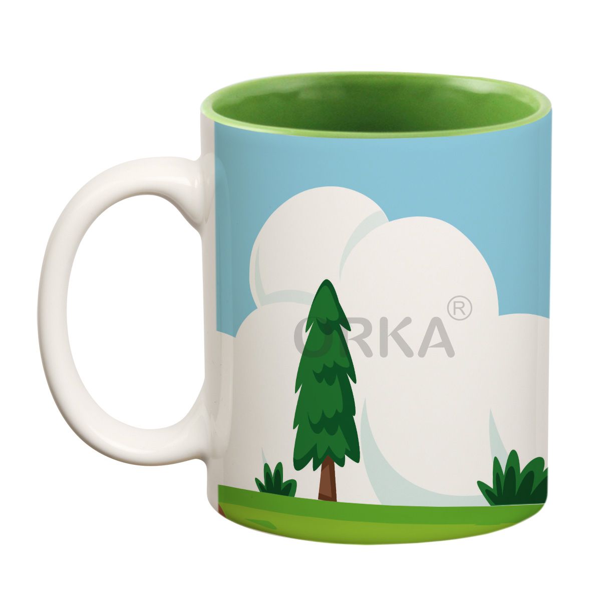 ORKA Coffee Mug Nature Printed(tree) Theme 11 Oz   
