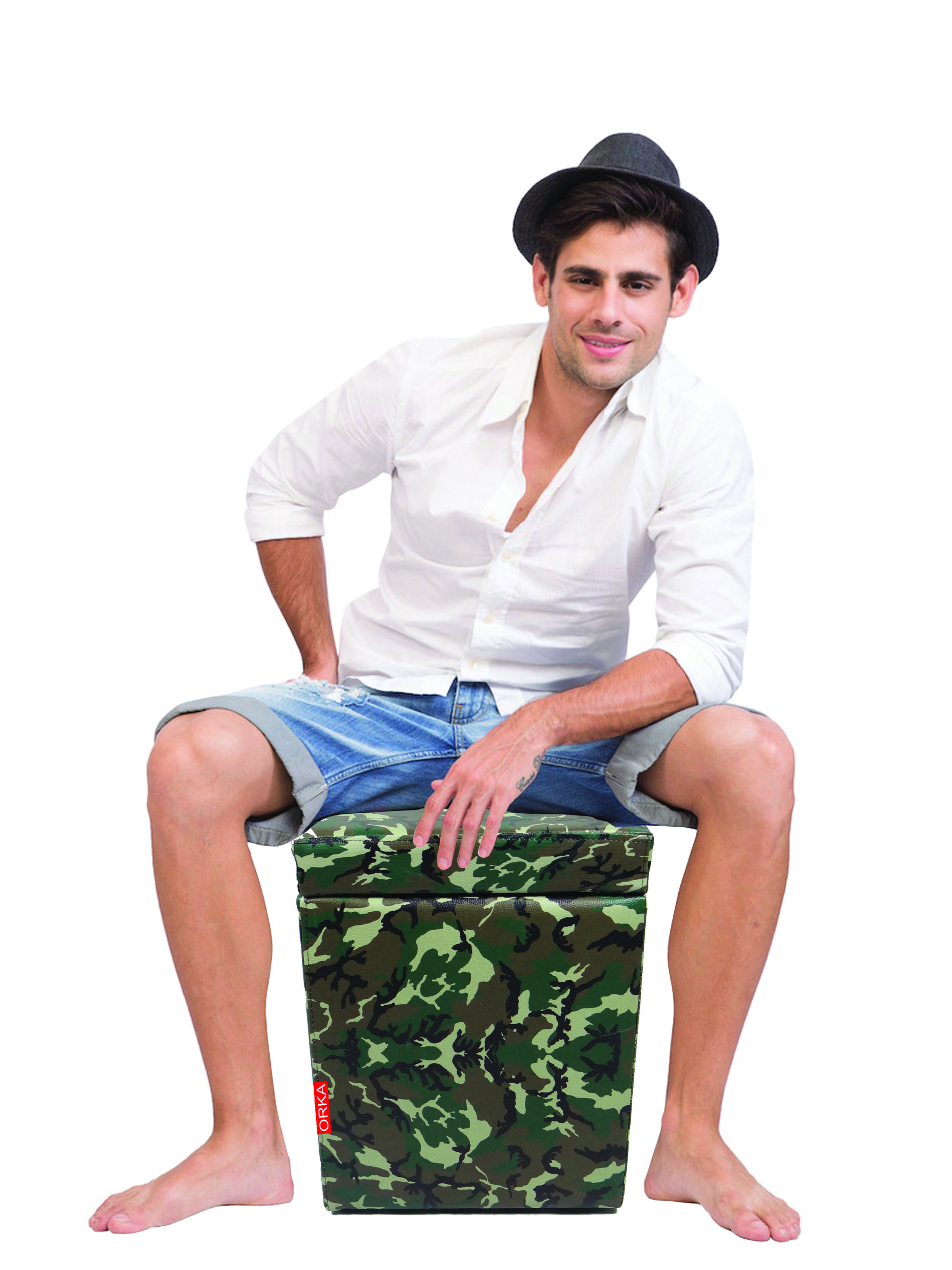 Orka Ottoman Printed With Storage Camouflage  