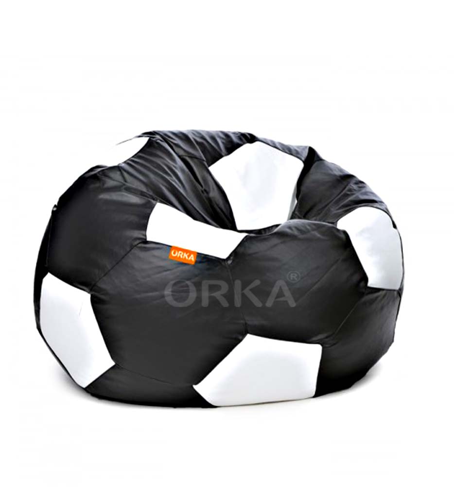 ORKA Classic Black White Football Sports Bean Bag  