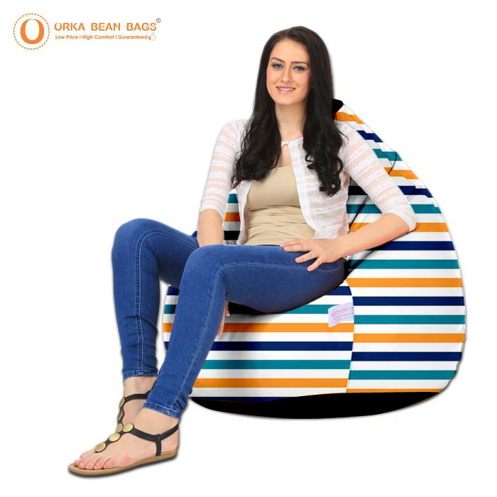 ORKA Digital Printed Design 13 Multicolor Bean Bag  