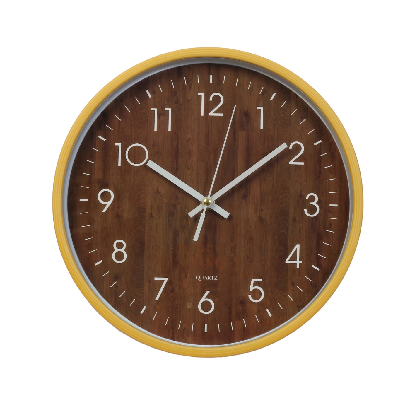 ORKA HOME Quartz Wood Finish Round Wall Clock - Brown  