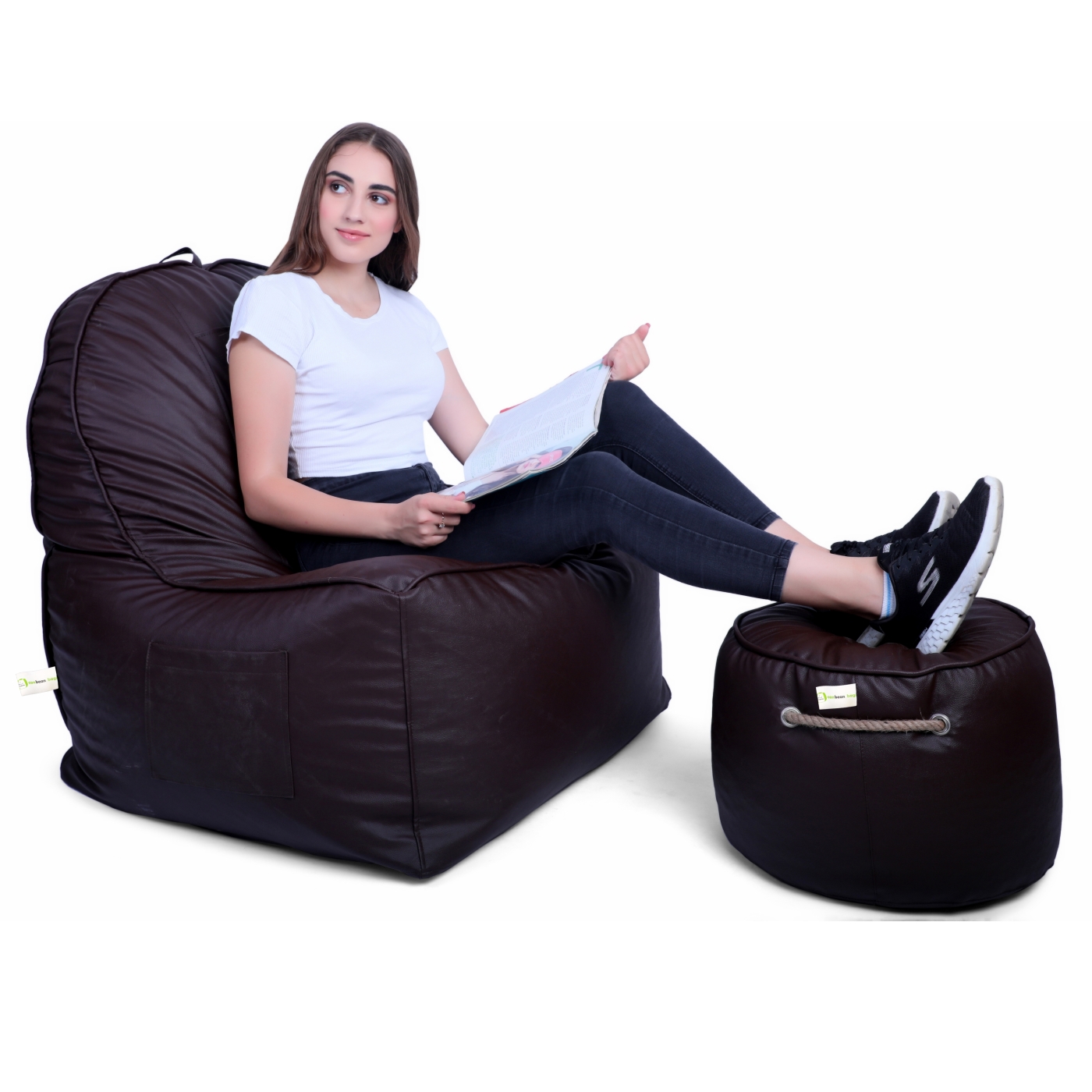 Can Bean Bags Compact Lounger Brown  