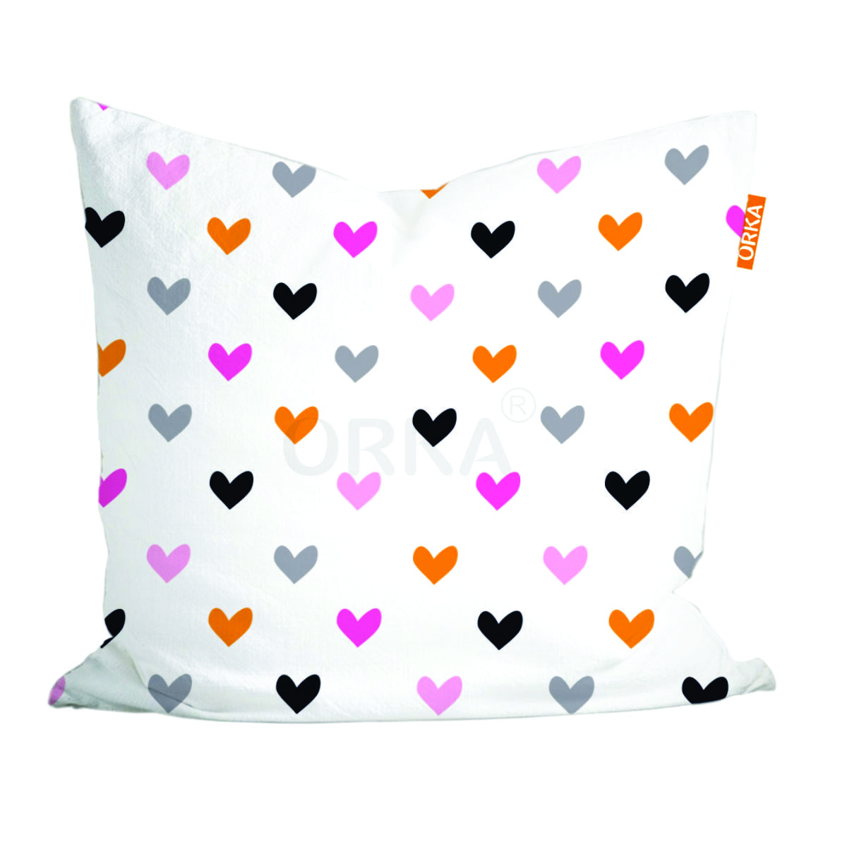 ORKA Valentine Heart Design Theme Digital Printed Cushion - White  