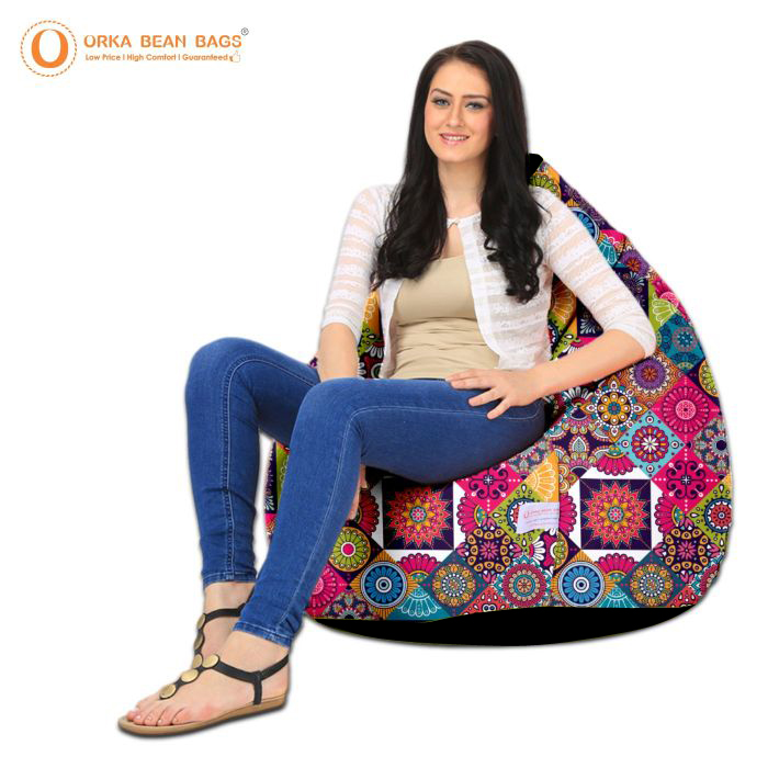  Click Image To View Larger ORKA Digital Printed Design 2 Multicolor Bean Bag  