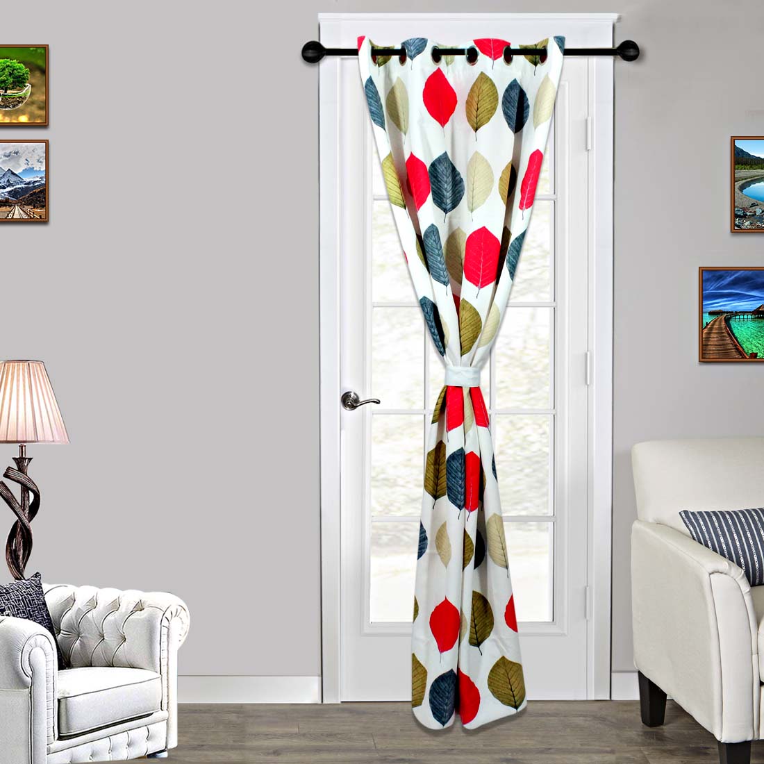 ORKA Digital Printed Design 3 Single Door Curtain Window 5 Feet  