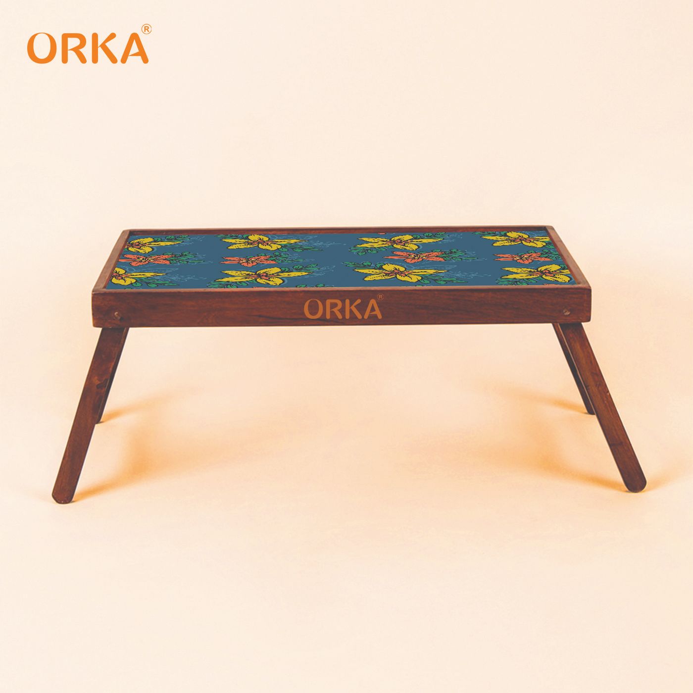ORKA Anemone Foldable Pine Wood Breakfast Table ( Multicolor)  