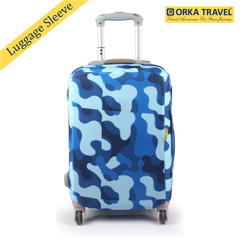 Orka Travel Luggage Cover Blue Camouflage