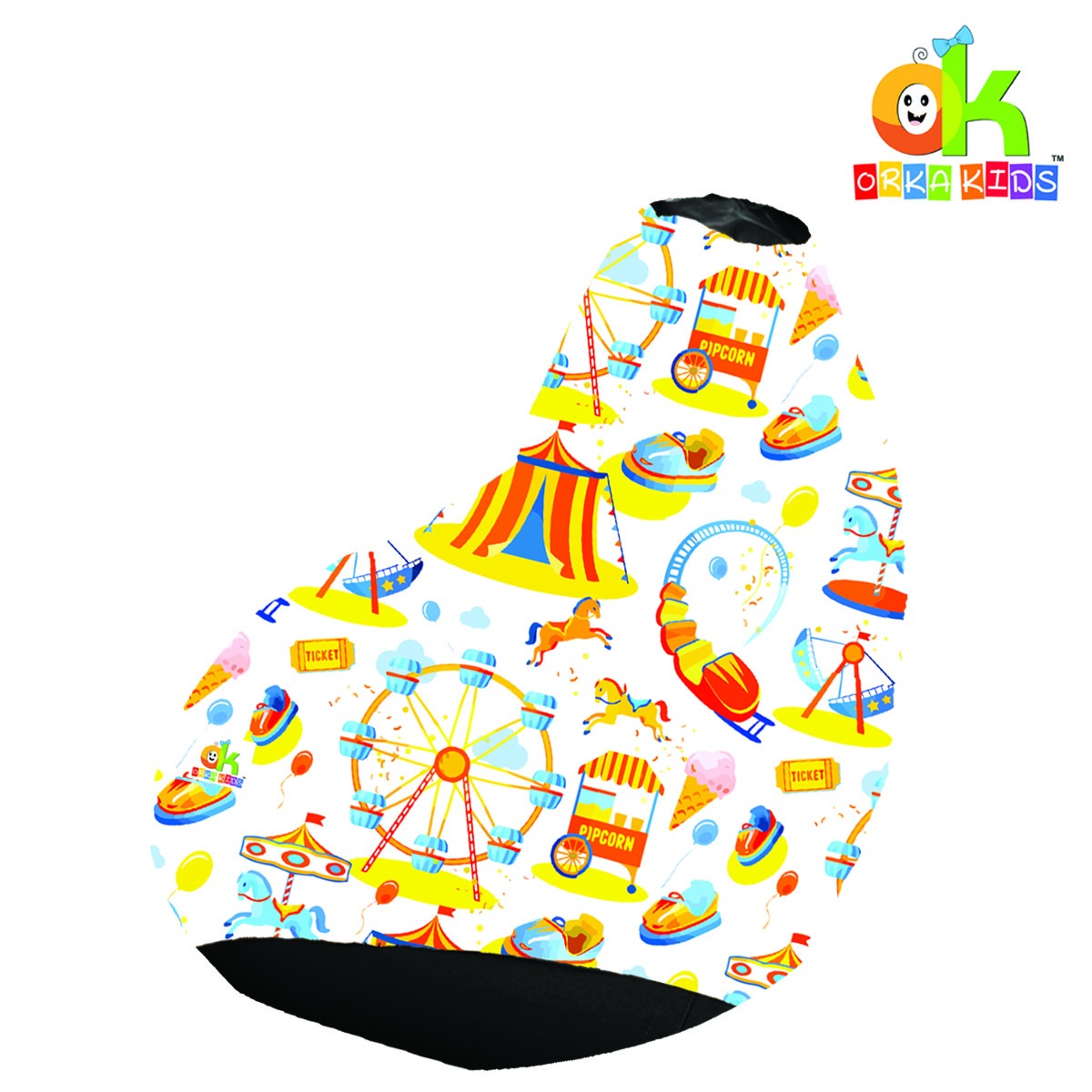ORKA Kids Digital Printed73 Fair Game Play  Multicolor Bean Bag          