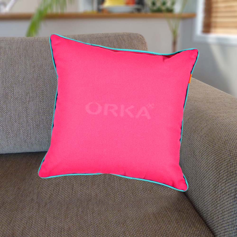 ORKA Cotton Cushion With Filler (Pink)  