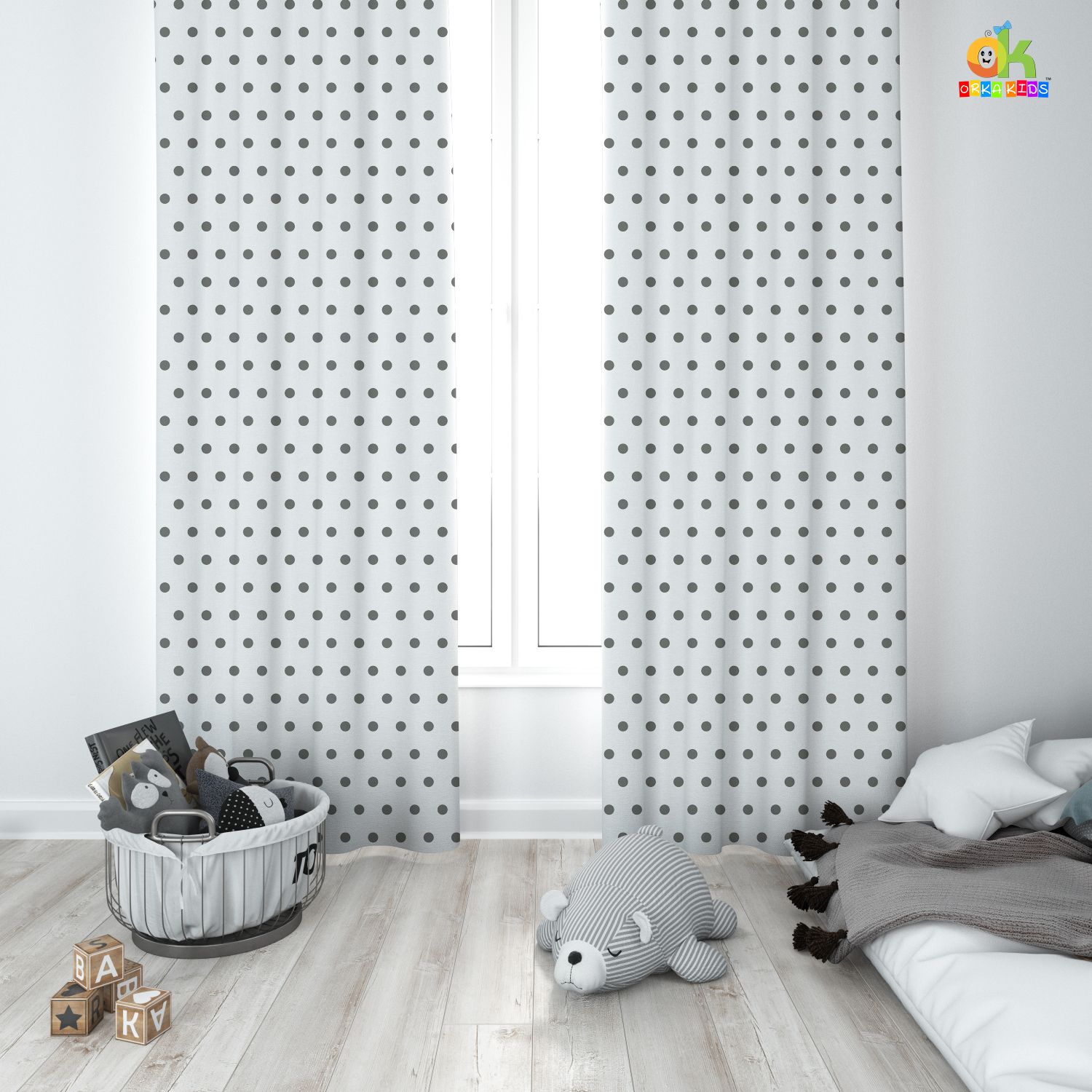 Orka Kids Digital Printed Polyester Fabric Single  Pc Curtain   Window 5 Feet  