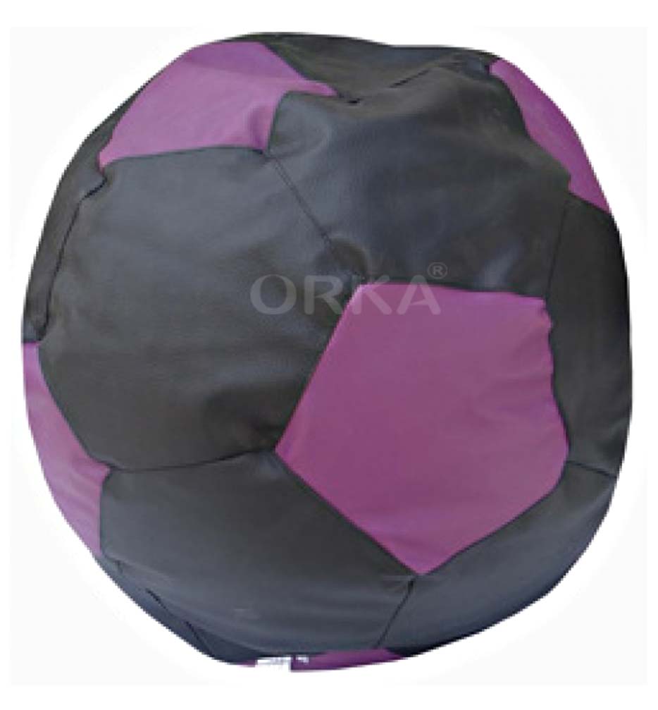ORKA Classic Plum Purple Black Football Sports Bean Bag  