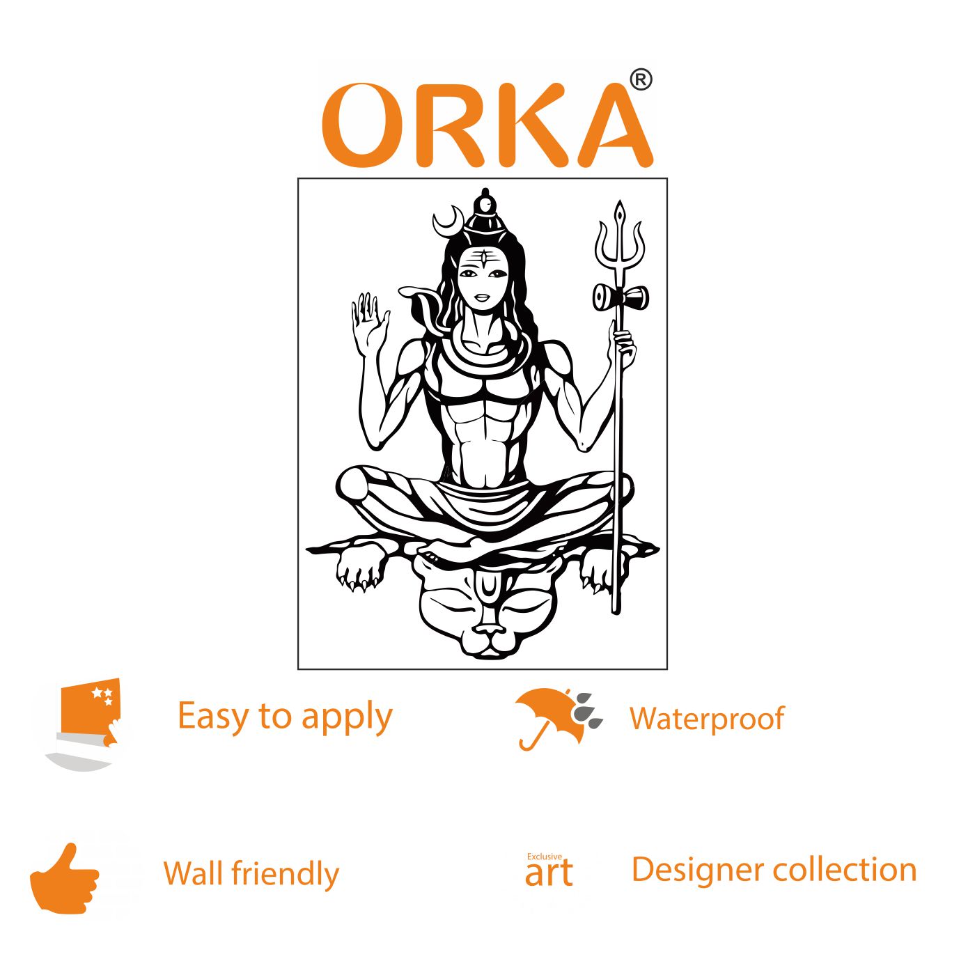 ORKA Lord Shiva Theme Wall Sticker 12   XL 