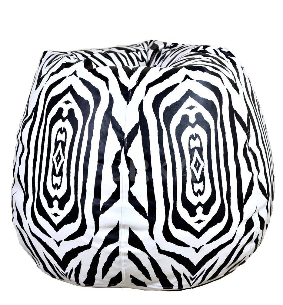 Orka Digital Printed White Bean Bag Zebra Stripes Theme  
