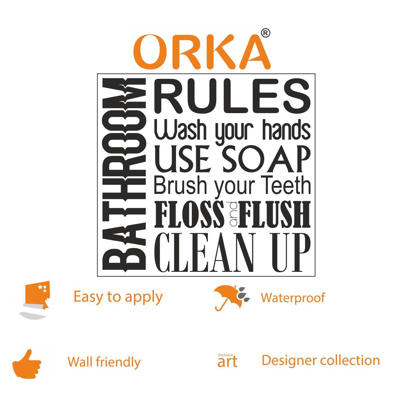 ORKA Washroom Wall Sticker 6  