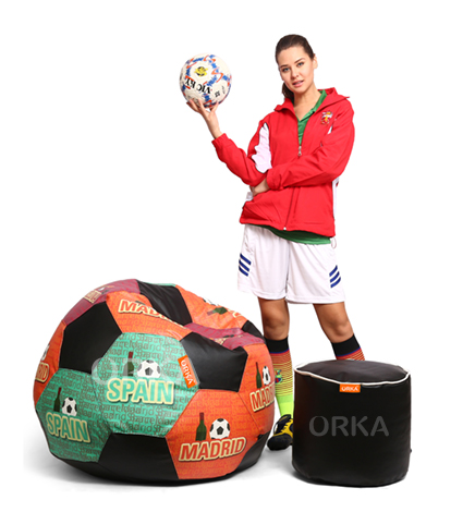ORKA Digital Printed Sports Bean Bag Spain Football Theme  