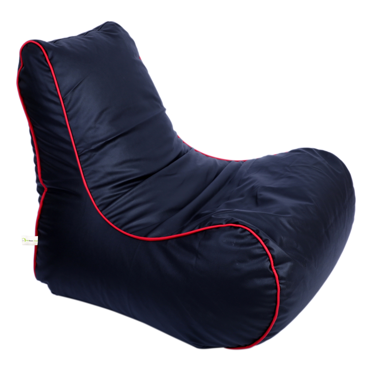 Can Bean Bags Curve Lounger With Red Piping Black  