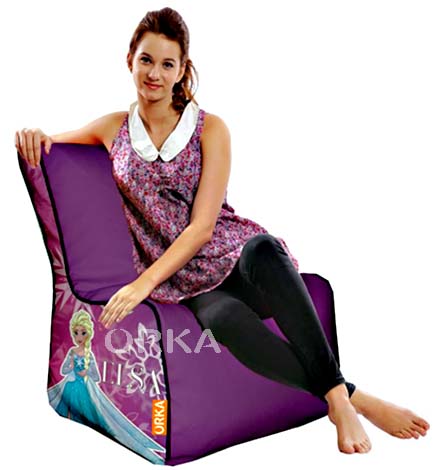 ORKA Digital Printed Purple Bean Chair Elsa Theme   XXL  Cover Only 