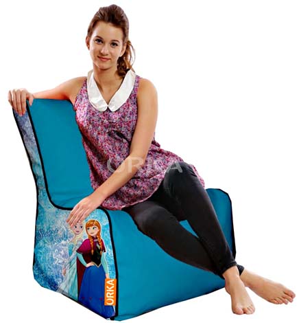 ORKA Digital Printed Blue Frozen Winter Bean Chair Sisters Rule Theme  